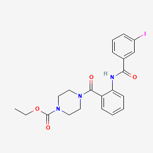 molecular formula C21H22IN3O4 B11505422 Ethyl 4-[(2-{[(3-iodophenyl)carbonyl]amino}phenyl)carbonyl]piperazine-1-carboxylate 