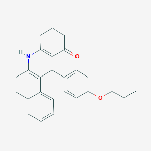 molecular formula C26H25NO2 B11505448 12-(4-propoxyphenyl)-8,9,10,12-tetrahydrobenzo[a]acridin-11(7H)-one 