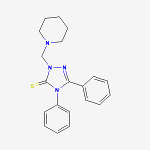 molecular formula C20H22N4S B11505460 4,5-Diphenyl-2-piperidin-1-ylmethyl-2,4-dihydro-[1,2,4]triazole-3-thione 