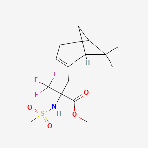 molecular formula C15H22F3NO4S B11505463 Methyl 2-[(6,6-dimethylbicyclo[3.1.1]hept-2-en-2-yl)methyl]-3,3,3-trifluoro-2-[(methylsulfonyl)amino]propanoate 