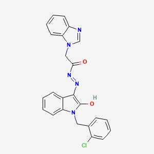 2-(1H-benzimidazol-1-yl)-N'-[(3Z)-1-(2-chlorobenzyl)-2-oxo-1,2-dihydro-3H-indol-3-ylidene]acetohydrazide