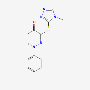 molecular formula C13H15N5OS B11505472 4-methyl-4H-1,2,4-triazol-3-yl N-(4-methylphenyl)-2-oxopropanehydrazonothioate 