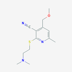 molecular formula C13H19N3OS B11505486 2-{[2-(Dimethylamino)ethyl]sulfanyl}-4-(methoxymethyl)-6-methylpyridine-3-carbonitrile 