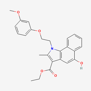 molecular formula C25H25NO5 B11505496 ethyl 5-hydroxy-1-[2-(3-methoxyphenoxy)ethyl]-2-methyl-1H-benzo[g]indole-3-carboxylate 