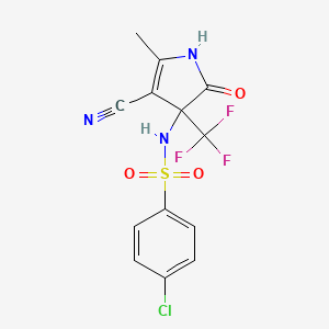 4-chloro-N-[4-cyano-5-methyl-2-oxo-3-(trifluoromethyl)-2,3-dihydro-1H-pyrrol-3-yl]benzenesulfonamide