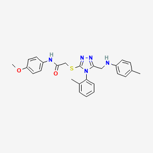 molecular formula C26H27N5O2S B11505525 N-(4-methoxyphenyl)-2-{[4-(2-methylphenyl)-5-{[(4-methylphenyl)amino]methyl}-4H-1,2,4-triazol-3-yl]sulfanyl}acetamide 