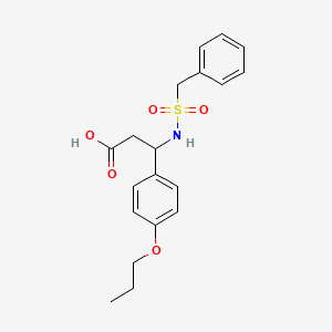 molecular formula C19H23NO5S B11505541 3-[(Benzylsulfonyl)amino]-3-(4-propoxyphenyl)propanoic acid 