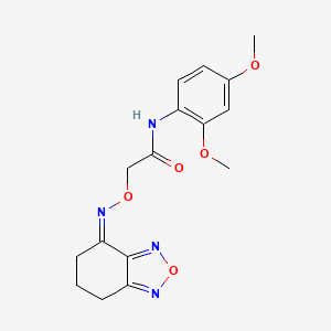 molecular formula C16H18N4O5 B11505565 2-{[(4Z)-6,7-dihydro-2,1,3-benzoxadiazol-4(5H)-ylideneamino]oxy}-N-(2,4-dimethoxyphenyl)acetamide 