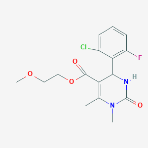 molecular formula C16H18ClFN2O4 B11505566 2-Methoxyethyl 4-(2-chloro-6-fluorophenyl)-1,6-dimethyl-2-oxo-1,2,3,4-tetrahydropyrimidine-5-carboxylate 