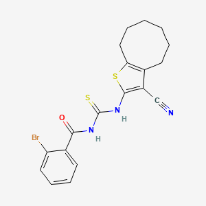 2-bromo-N-[(3-cyano-4,5,6,7,8,9-hexahydrocycloocta[b]thiophen-2-yl)carbamothioyl]benzamide