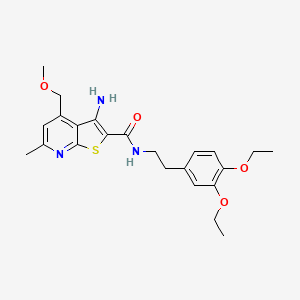 molecular formula C23H29N3O4S B11505663 3-amino-N-[2-(3,4-diethoxyphenyl)ethyl]-4-(methoxymethyl)-6-methylthieno[2,3-b]pyridine-2-carboxamide 