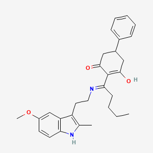 2-(1-{[2-(5-methoxy-2-methyl-1H-indol-3-yl)ethyl]amino}pentylidene)-5-phenylcyclohexane-1,3-dione