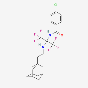 molecular formula C22H25ClF6N2O B11505694 N-[1-(2-Adamantan-1-yl-ethylamino)-2,2,2-trifluoro-1-trifluoromethyl-ethyl]-4-chloro-benzamide 