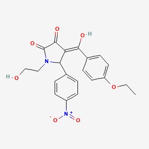 molecular formula C21H20N2O7 B11505700 4-[(4-ethoxyphenyl)carbonyl]-3-hydroxy-1-(2-hydroxyethyl)-5-(4-nitrophenyl)-1,5-dihydro-2H-pyrrol-2-one 