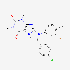 molecular formula C22H17BrClN5O2 B11505746 8-(3-bromo-4-methylphenyl)-7-(4-chlorophenyl)-1,3-dimethyl-1H-imidazo[2,1-f]purine-2,4(3H,8H)-dione 