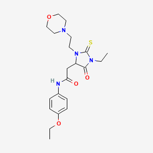 N-(4-ethoxyphenyl)-2-{1-ethyl-3-[2-(morpholin-4-yl)ethyl]-5-oxo-2-thioxoimidazolidin-4-yl}acetamide