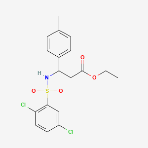 Ethyl 3-{[(2,5-dichlorophenyl)sulfonyl]amino}-3-(4-methylphenyl)propanoate