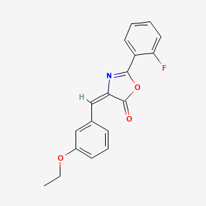 molecular formula C18H14FNO3 B11505775 (4E)-4-(3-ethoxybenzylidene)-2-(2-fluorophenyl)-1,3-oxazol-5(4H)-one 