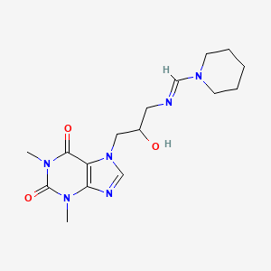 molecular formula C16H24N6O3 B11505777 7-[2-Hydroxy-3-[(piperidin-1-ylmethylene)-amino]-propyl]-1,3-dimethyl-3,7-dihydro-purine-2,6-dione 