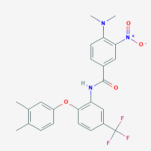 4-(dimethylamino)-N-[2-(3,4-dimethylphenoxy)-5-(trifluoromethyl)phenyl]-3-nitrobenzamide