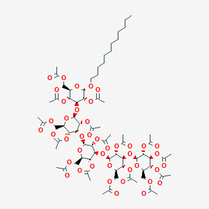 molecular formula C74H108O42 B115058 Dodecyl laminarapentaoside peracetate CAS No. 158041-98-6