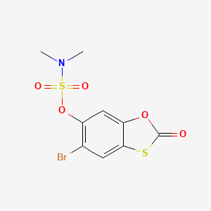 molecular formula C9H8BrNO5S2 B11505805 5-Bromo-2-oxo-1,3-benzoxathiol-6-yl dimethylsulfamate 