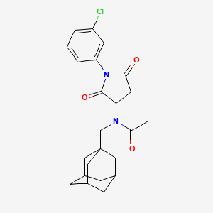 molecular formula C23H27ClN2O3 B11505826 N-Adamantan-1-ylmethyl-N-[1-(3-chloro-phenyl)-2,5-dioxo-pyrrolidin-3-yl]-acetamide 