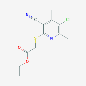 molecular formula C12H13ClN2O2S B11505835 (5-Chloro-3-cyano-4,6-dimethyl-pyridin-2-ylsulfanyl)-acetic acid ethyl ester 