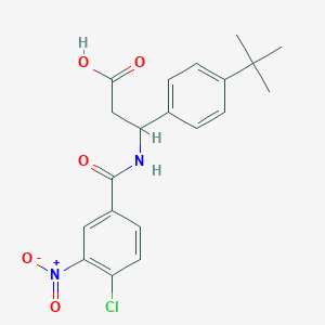 molecular formula C20H21ClN2O5 B11505840 3-(4-Tert-butylphenyl)-3-{[(4-chloro-3-nitrophenyl)carbonyl]amino}propanoic acid 