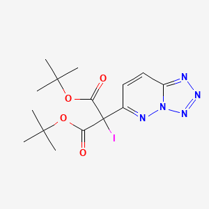 molecular formula C15H20IN5O4 B11505853 Di-tert-butyl iodo(tetrazolo[1,5-b]pyridazin-6-yl)propanedioate 