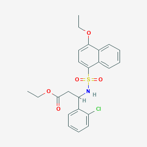 Ethyl 3-(2-chlorophenyl)-3-{[(4-ethoxynaphthyl)sulfonyl]amino}propanoate