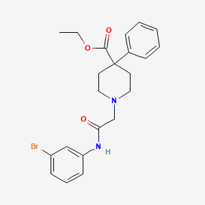 molecular formula C22H25BrN2O3 B11505860 Ethyl 1-{2-[(3-bromophenyl)amino]-2-oxoethyl}-4-phenylpiperidine-4-carboxylate 