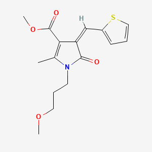 molecular formula C16H19NO4S B11505867 methyl (4Z)-1-(3-methoxypropyl)-2-methyl-5-oxo-4-(thien-2-ylmethylene)-4,5-dihydro-1H-pyrrole-3-carboxylate 