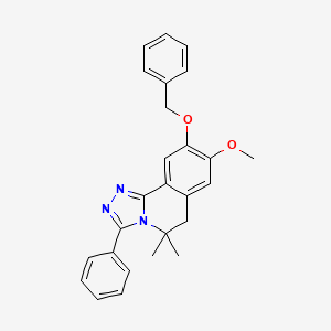 molecular formula C26H25N3O2 B11505875 9-(Benzyloxy)-8-methoxy-5,5-dimethyl-3-phenyl-5,6-dihydro[1,2,4]triazolo[3,4-a]isoquinoline 