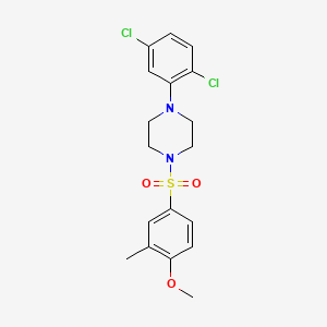 molecular formula C18H20Cl2N2O3S B11505883 1-(2,5-Dichlorophenyl)-4-[(4-methoxy-3-methylphenyl)sulfonyl]piperazine 