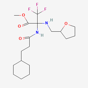 Methyl 2-(3-cyclohexylpropanamido)-3,3,3-trifluoro-2-{[(oxolan-2-YL)methyl]amino}propanoate