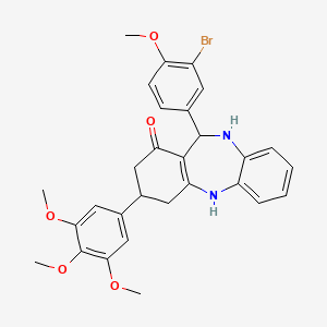 11-(3-bromo-4-methoxyphenyl)-3-(3,4,5-trimethoxyphenyl)-2,3,4,5,10,11-hexahydro-1H-dibenzo[b,e][1,4]diazepin-1-one