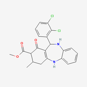 molecular formula C22H20Cl2N2O3 B11505901 methyl 11-(2,3-dichlorophenyl)-3-methyl-1-oxo-2,3,4,5,10,11-hexahydro-1H-dibenzo[b,e][1,4]diazepine-2-carboxylate 