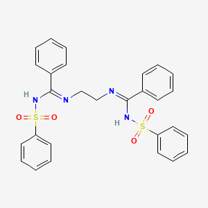 molecular formula C28H26N4O4S2 B11505912 N,N'-ethane-1,2-diylbis[N'-(phenylsulfonyl)benzenecarboximidamide] 