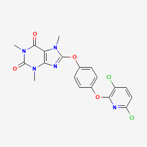 molecular formula C19H15Cl2N5O4 B11505914 8-{4-[(3,6-dichloropyridin-2-yl)oxy]phenoxy}-1,3,7-trimethyl-3,7-dihydro-1H-purine-2,6-dione 