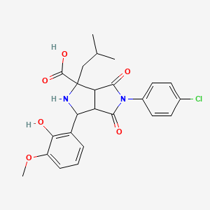 5-(4-Chlorophenyl)-3-(2-hydroxy-3-methoxyphenyl)-1-(2-methylpropyl)-4,6-dioxooctahydropyrrolo[3,4-c]pyrrole-1-carboxylic acid