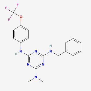 molecular formula C19H19F3N6O B11505923 N~4~-benzyl-N~2~,N~2~-dimethyl-N~6~-[4-(trifluoromethoxy)phenyl]-1,3,5-triazine-2,4,6-triamine 