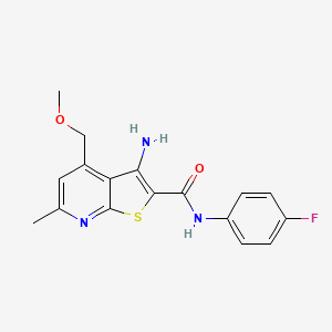 molecular formula C17H16FN3O2S B11505931 3-amino-N-(4-fluorophenyl)-4-(methoxymethyl)-6-methylthieno[2,3-b]pyridine-2-carboxamide 