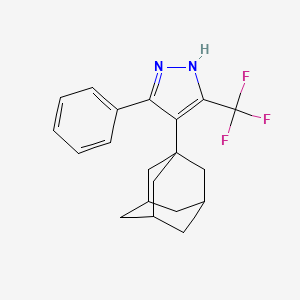 molecular formula C20H21F3N2 B11505970 1H-Pyrazole, 4-adamantan-1-yl-5-phenyl-3-trifluoromethyl- 