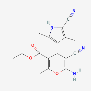 Ethyl 6-amino-5-cyano-4-(5-cyano-2,4-dimethyl-1H-pyrrol-3-yl)-2-methyl-4H-pyran-3-carboxylate