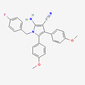 molecular formula C26H22FN3O2 B11505999 2-amino-1-(4-fluorobenzyl)-4,5-bis(4-methoxyphenyl)-1H-pyrrole-3-carbonitrile 