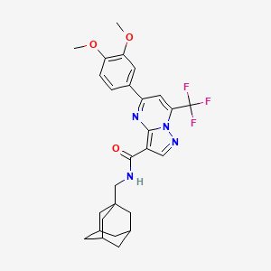 molecular formula C27H29F3N4O3 B11506005 N-[(Adamantan-1-YL)methyl]-5-(3,4-dimethoxyphenyl)-7-(trifluoromethyl)pyrazolo[1,5-A]pyrimidine-3-carboxamide 