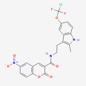 N-(2-{5-[chloro(difluoro)methoxy]-2-methyl-1H-indol-3-yl}ethyl)-6-nitro-2-oxo-2H-chromene-3-carboxamide