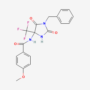 N-[1-benzyl-2,5-dioxo-4-(trifluoromethyl)imidazolidin-4-yl]-4-methoxybenzamide