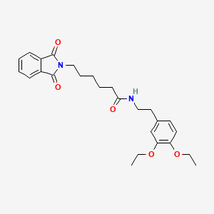 molecular formula C26H32N2O5 B11506046 N-[2-(3,4-diethoxyphenyl)ethyl]-6-(1,3-dioxo-1,3-dihydro-2H-isoindol-2-yl)hexanamide 